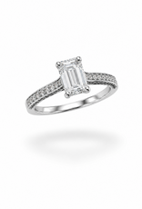 18k white gold engagement ring with 1,44 ct lab diamonds