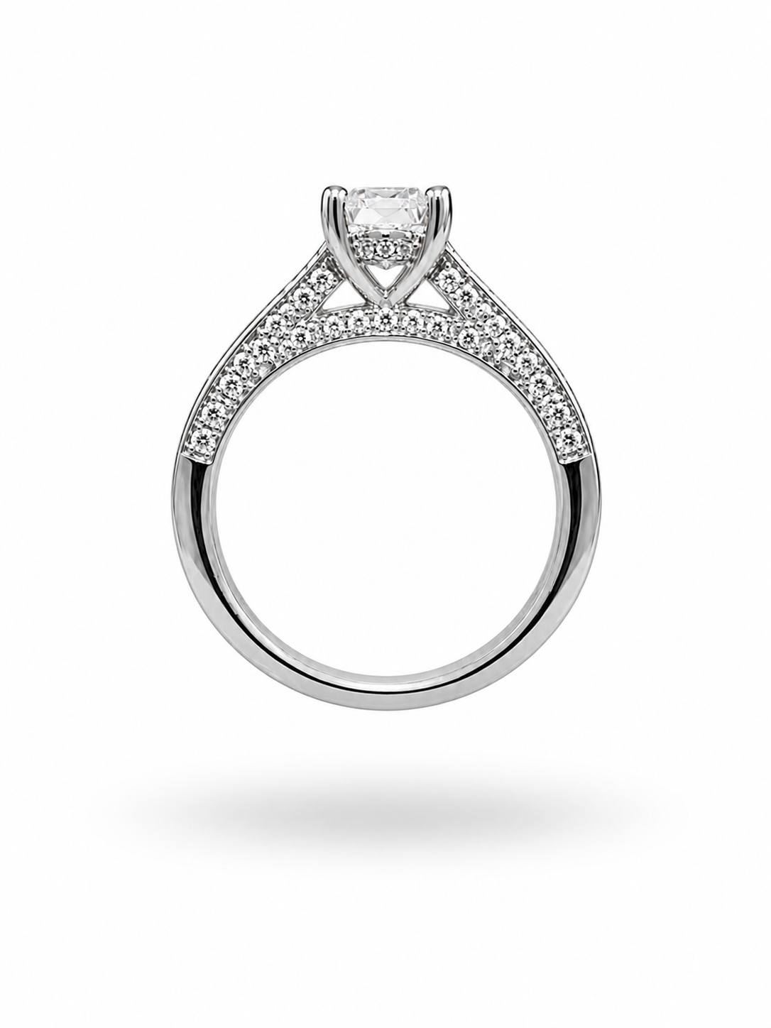 18k white gold engagement ring with 1,44 ct lab diamonds