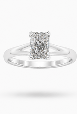 18k white gold engagement ring with 1,02 ct lab diamond