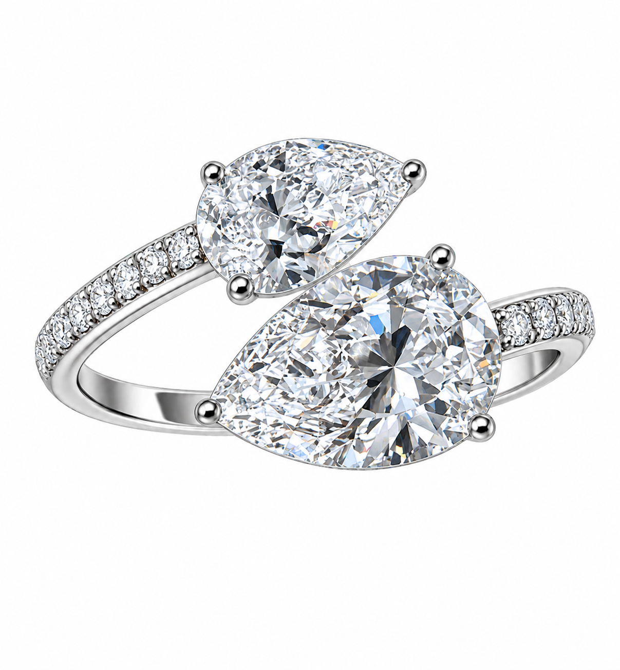 18k wit goud verlovingsring met 2,96 ct lab diamanten