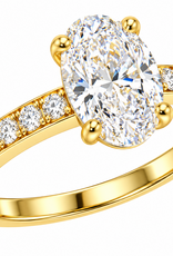 18k yellow gold engagement ring with 1,22 ct lab diamonds