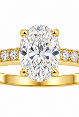 18k yellow gold engagement ring with 1,22 ct lab diamonds