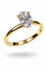 18k yellow gold engagement ring with 1,08 ct lab diamond
