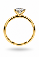 18k yellow gold engagement ring with 1,08 ct lab diamond