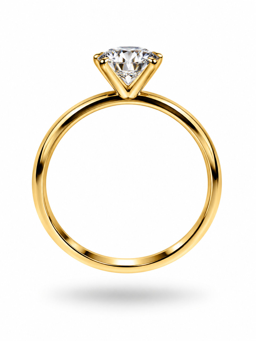 18k geel goud verlovingsring met 1,08 ct lab diamant