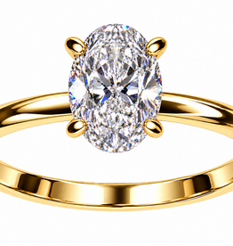 18k yellow gold engagement ring with 1,08 ct lab diamond