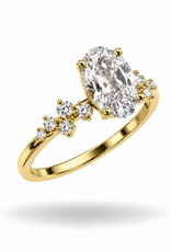 18k yellow gold engagement ring with 1,74 ct lab diamonds