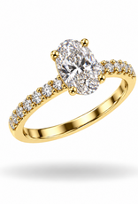 18k yellow gold engagement ring with 1,37 ct lab diamonds