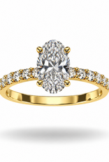 18k yellow gold engagement ring with 1,37 ct lab diamonds