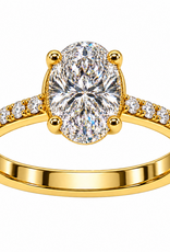 18k yellow gold engagement ring with 1,90 ct lab diamonds