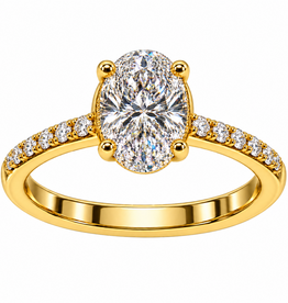 18k yellow gold engagement ring with 1,90 ct lab diamonds