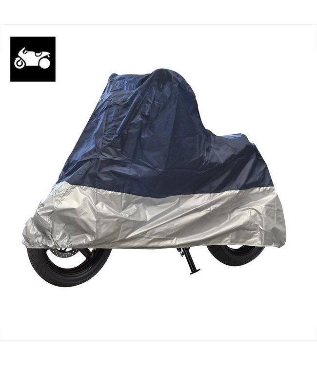 Motorhoes XL blauw/zilver