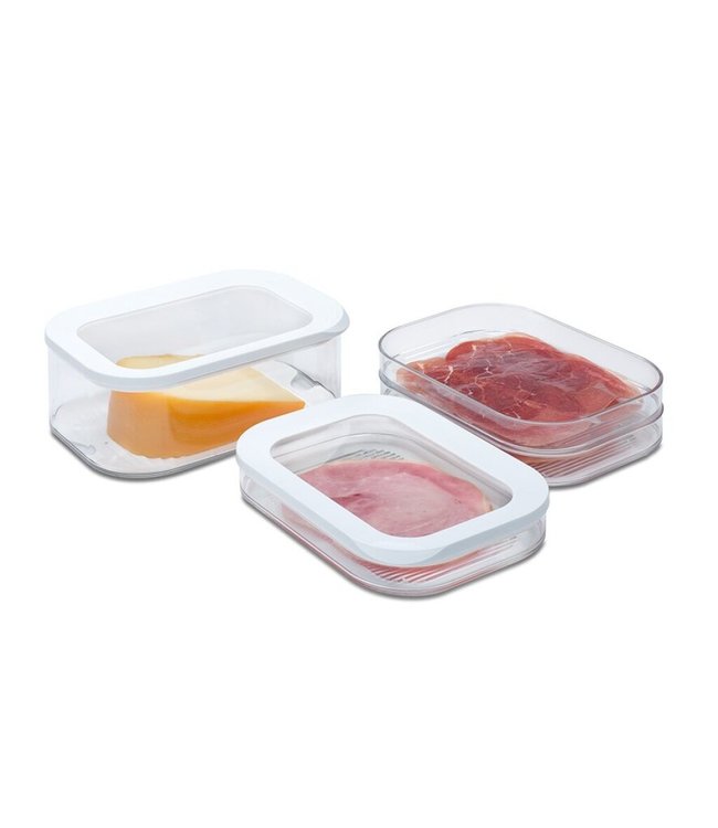 MEPAL Voordeelset Kaasdoos en Vleeswarenbox 3 laags