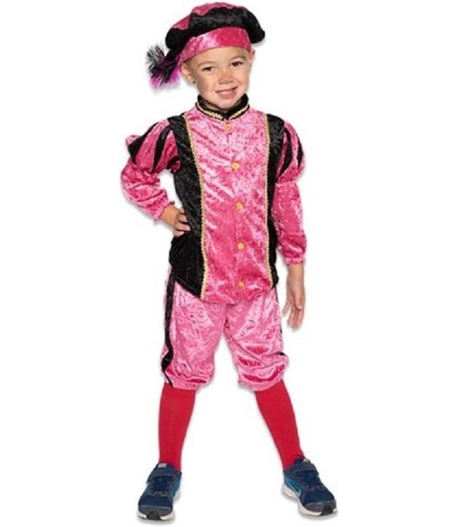 Pietenpak Velours Roze/Zwart (128)