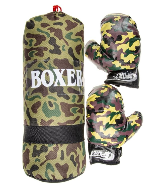 BOKSZAK Militair / Camouflage + Handschoenen