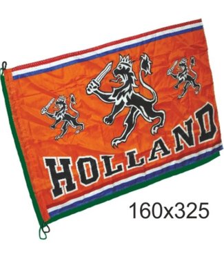 Mega vlag oranje Holland met leeuw 160x325