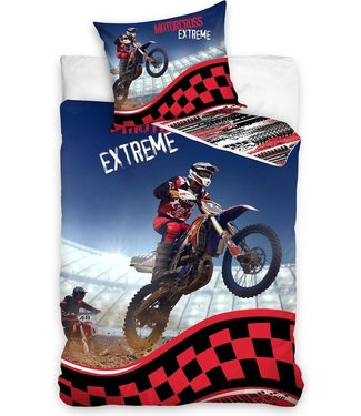 Motorcross Dekbedovertrek 140 X 200 Cm Katoen Rood