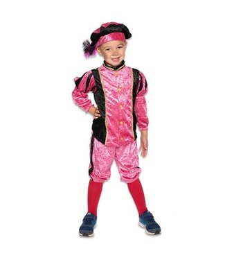 Pietenpak Velours Roze/Zwart  (140)