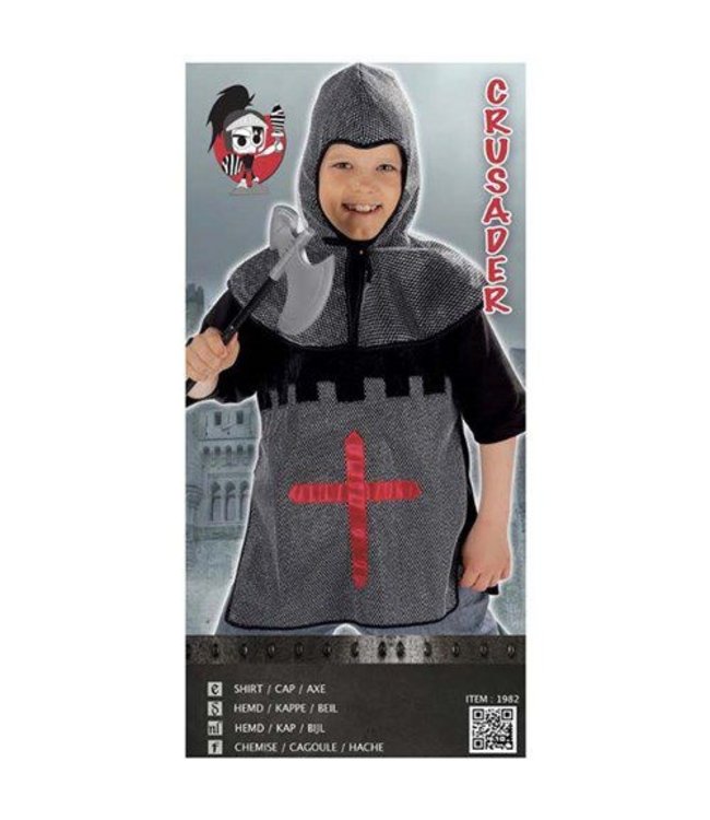 Ridder kostuum deluxe zwart (mt 128) - Carnaval