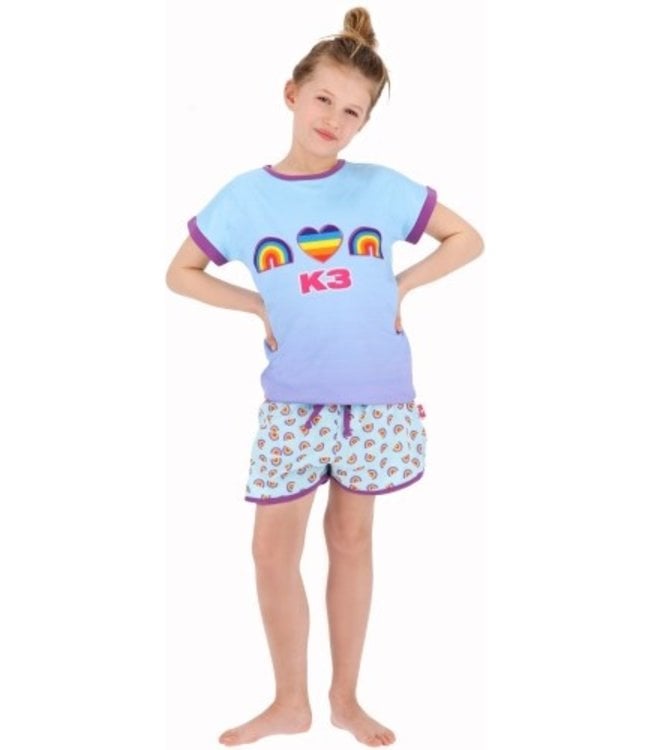 K3 Shortama Pyjama Regenboog 122/128