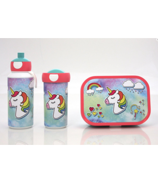 Mepal Unicorn Mepal Lunchset 3 Delig Lunchbox, Schoolbeker & Pop-up beker