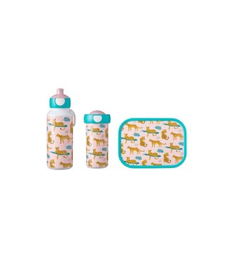 Mepal Luipaard Mepal Lunchset 3 Delig Lunchbox, Schoolbeker & Pop-up beker