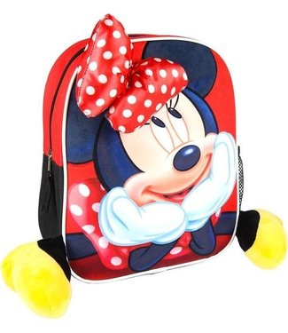 Minnie Mouse rugzak schooltas kinderen rood wit met voetjes