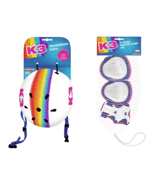 K3 Regenboog Helm & Beschermingsset Rolschaatsen