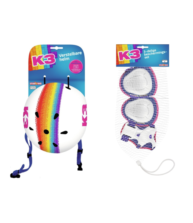 K3 Regenboog Helm & Beschermingsset Rolschaatsen