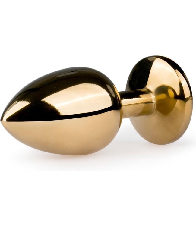 Buttplug met steen - Goud/Transparant