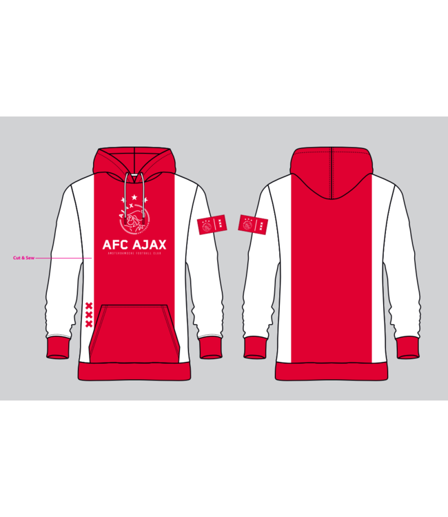 Ajax Kids Hoody Rood Wit Logo