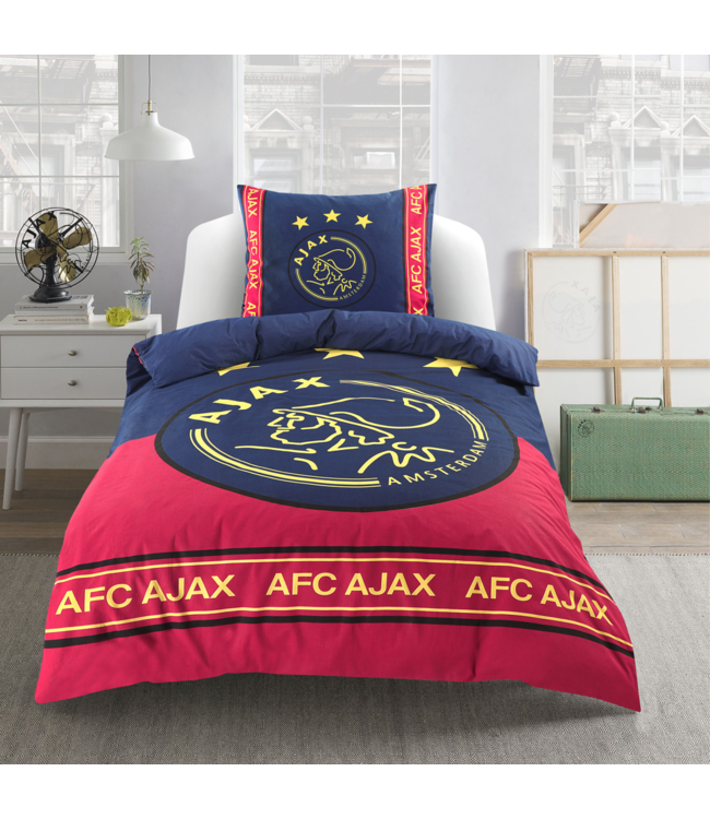 Ajax Dekbedovertrek Blauw Rood
