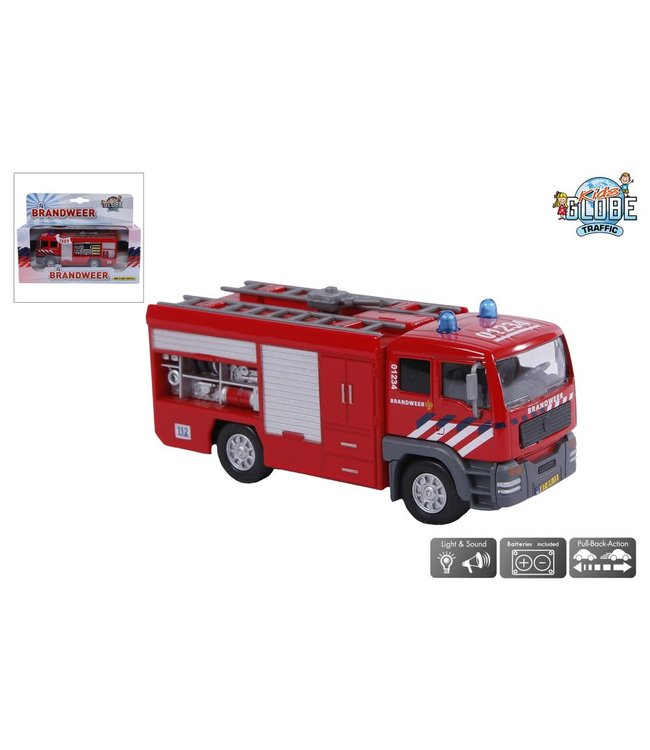 Kids Globe brandweer tankauto NL die cast pb licht geluid 13