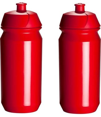 Tacx Bidon Rood met rode dop 500 ml - 2 stuks