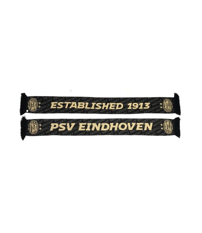 PSV Sjaal Established 1913 zwart-goud 110 jaar