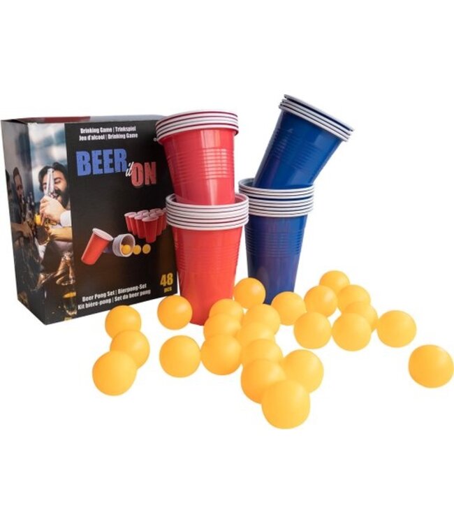 Bier pong set (24 bekers, 24 ballen)