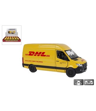 DHL bus Mercedes-benz Sprinter 12 Cm 1:36 Staal Geel