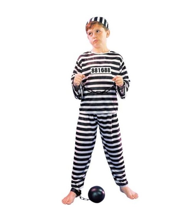 Verkleedkostuum Boef Junior Polyester Wit/zwart 5/6 jaar