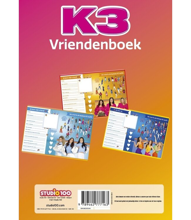 K3 Vriendenboek - Hanne Marthe & Julia