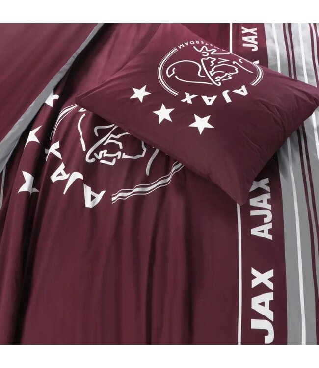 Ajax Dekbed - Dekbedovertrek  - Bordeaux grijs -