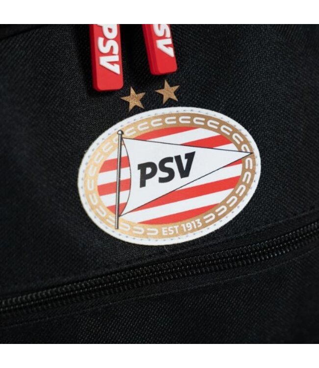 PSV Rugzak Blokken Zwart Rood Groot