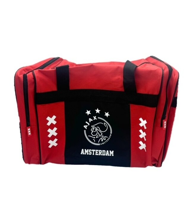Ajax Sporttas Medium Rood zwart Amsterdam XXX logo