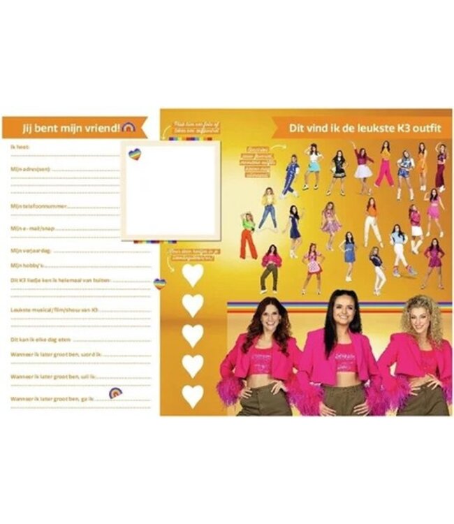 K3 Vriendenboek - Alle kleuren