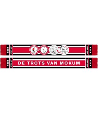 Ajax Sjaal historische 4x logo's