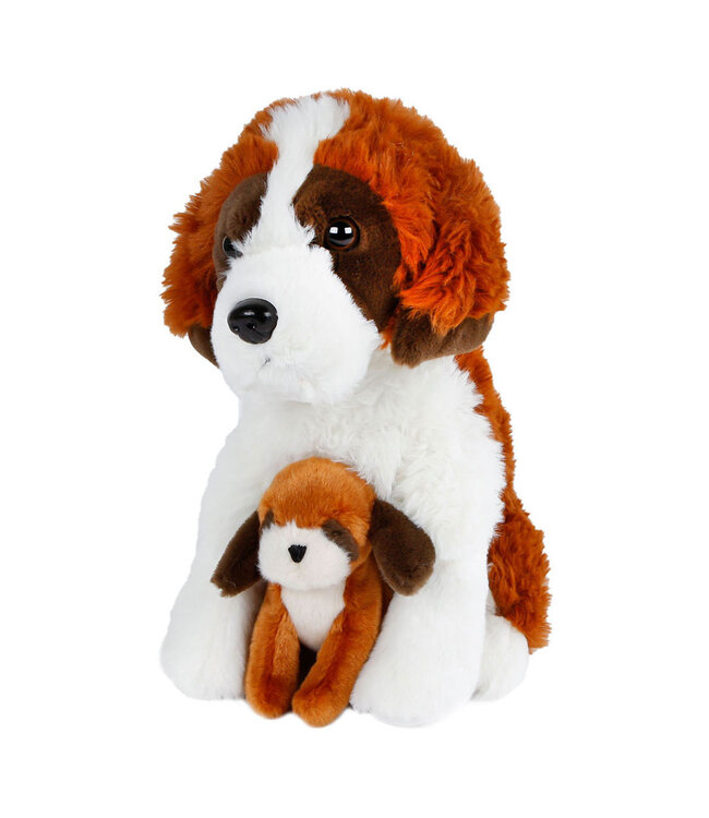 Hond met pup pluche 26 cm
