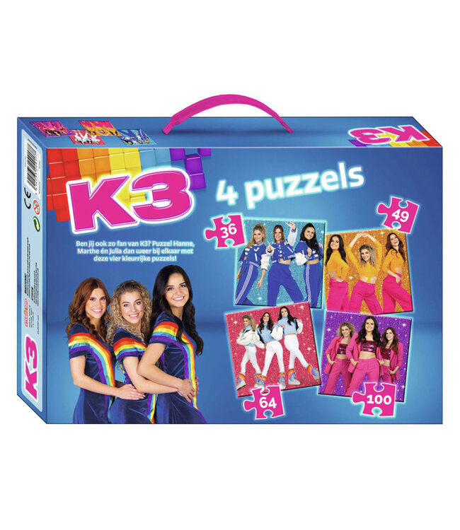 K3 Puzzel 4 in 1 Glitter - Hanne Marthe & Julia -