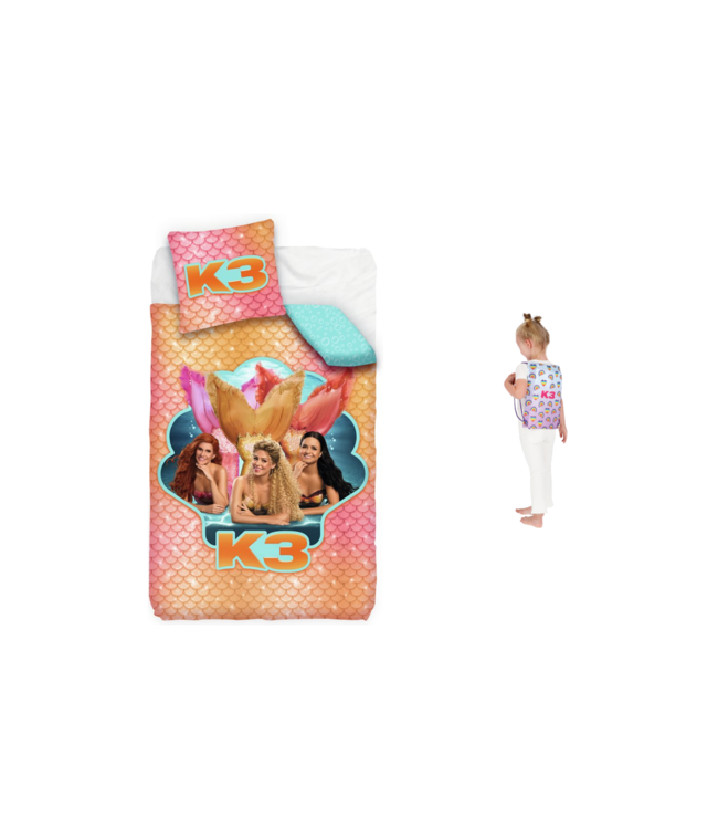 K3 Dekbedovertrek Zeemeermin + Gymtas Voordeelset