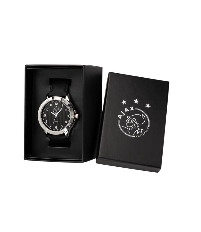 Ajax Horloge heren zwart zilver