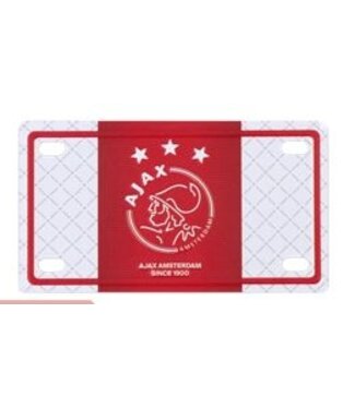 Ajax License Plate Wit Rood Wit EST 1900
