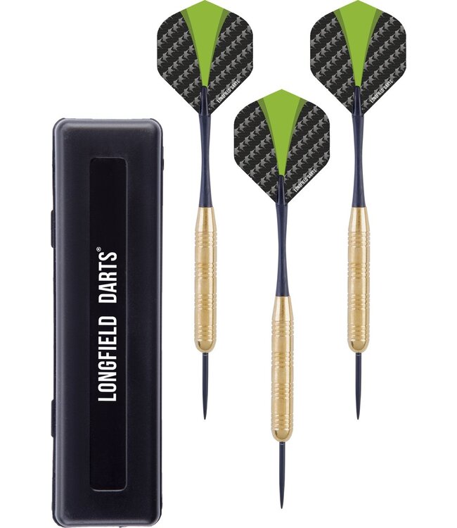 Dartpijlenset Longfield darts brass op blister - 22 gram